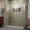 DreamLine Unidoor-X Glass Shower Enclosure - 4-Panel - 64-in x 30.38-in x 72-in - Brushed Nickel