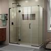 DreamLine Unidoor-X Glass Shower Enclosure - 4-Panel - Hinged Door - 64-in x 34.38-in x 72-in - Satin Black