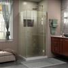 DreamLine Unidoor-X Shower Enclosure - 3 Glass Panels - 33.38-in x 30-in x 72-in - Brushed Nickel