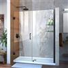 DreamLine Unidoor Shower Door - Clear Glass - 53-54-in x 72-in - Satin Black