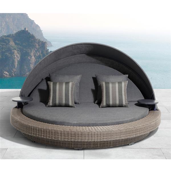 Sarasota Wicker Patio Day Bed, Outdoor Daybeds With Canopy Canada