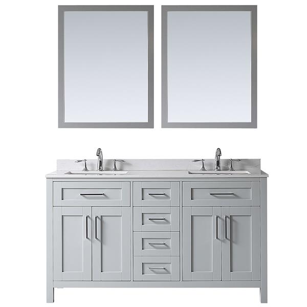 Ove Decor Tahoe Double Sink Vanity With, 60 Vanity Mirror
