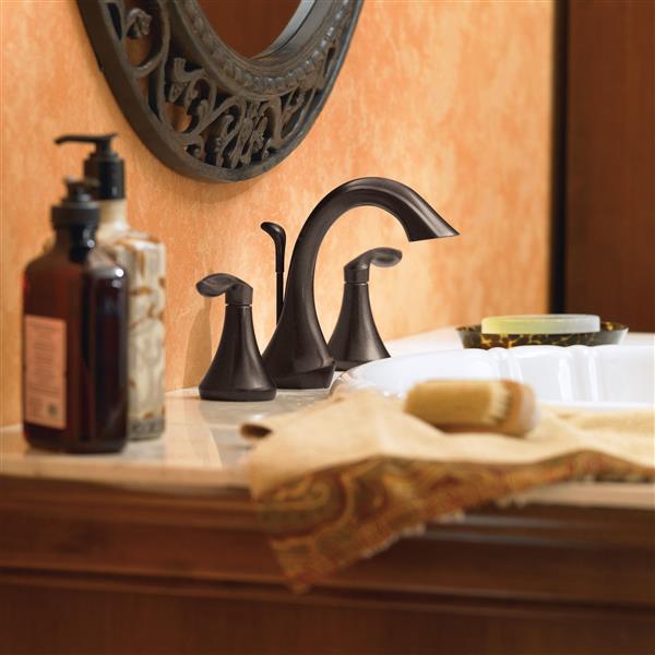 Oil Rubbed Bronze Moen T6420ORB Eva Two-Handle High Arc Bathroom Faucet