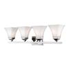 Millenium Lighting 4-Light Vanity Light With Etched White Glass - Chrome