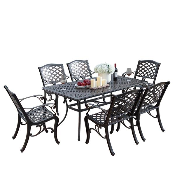 Oakland Living Traditional Outdoor, Antique Metal Patio Table And Chairs