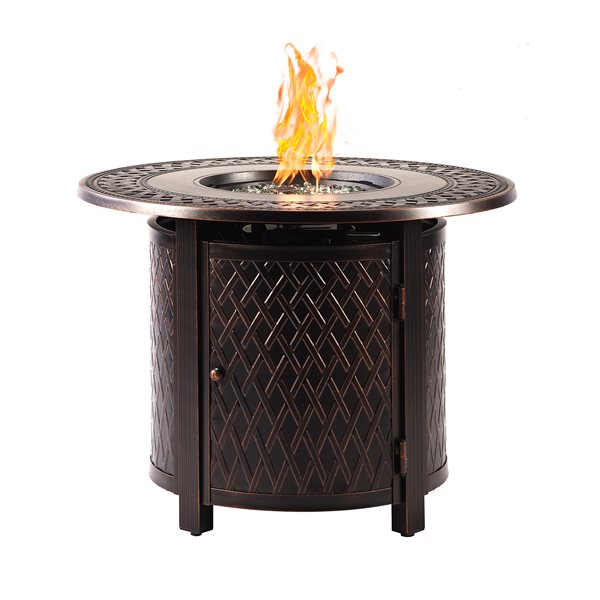 Oakland Living Round Propane Fire Table, Outdoor Propane Fire Pit Canada