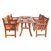 Vifah Malibu Outdoor Wood Dining Set - 5-pcs