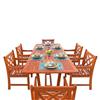 Vifah Malibu Outdoor Wood Dining Set with Extension Table - 7-pcs