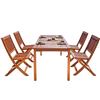 Vifah Malibu Outdoor Wood Dining Set with Folding Chairs - 5-pcs