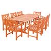 Vifah Malibu Outdoor Wood Dining Set with Extension Table - 9-pcs