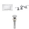 American Imaginations Roxy Bathroom Vanity Top Set - Modern 3-Hole Faucet - 24.25-in - White Ceramic