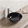 American Imaginations Round Vessel Bathroom Sink - without Overflow - 14.09-in x 14.09-in - Black