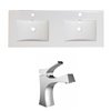 American Imaginations Xena Bathroom Vanity Top Set - Double Sink - 48-in - White