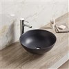American Imaginations Vessel Bathroom Sink - Round Shape - 16.34-in x 16.34-in - Black