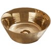 American Imaginations Round Vessel Bathroom Sink - 15.94-in - Gold