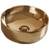 American Imaginations Vessel Bathroom Sink - Round Shape - 13.89-in x 13.89-in - Gold