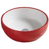 American Imaginations Vessel Bathroom Sink - Round Shape - 16.14-in - Red/White
