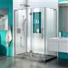 DreamLine Quatra Plus Shower Enclosure - Frameless Design - 46.38-in - Brushed Nickel