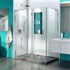 DreamLine Quatra Plus Hinged Shower Enclosure - Frameless Design - 46.38-in - Chrome