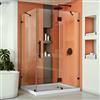 DreamLine Quatra Lux Shower Enclosure - Frameless Design - 46.38-in - Oil Rubbed Bronze