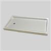 The Marble Factory Shower Base with Left-Hand Offset Drain - 60-in x 32-in - White