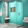 DreamLine Unidoor Plus Shower Enclosure - Clear Glass - 53-in x 72-in - Brushed Nickel