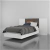 Nexera Monroe 3 Piece Bedroom Set -  Bark Grey and White - Twin Size