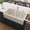 ALFI brand Apron Front/Farmhouse Kitchen Sink - Single Bowl - 36-in x 18-in - Off-White