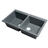 ALFI brand Drop-in Kitchen Sink - Double Bowl - 33.88-in x 20.13-in - Grey