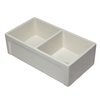 ALFI brand Apron Front/Farmhouse Kitchen Sink - Double Bowl - 32.63-in x 17.88-in - Off-White