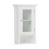 SIMPLI HOME Acadian Single Door Wall Cabinet for Bathroom - White