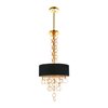 CWI Lighting Chained 4 Light Drum Shade Chandelier - Gold finish - 16-in
