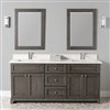 St. Lawrence Cabinets Richmond 72-in Grey-Brown Double Bathroom Vanity with White Carrera Quartz Top