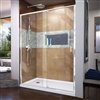 DreamLine Flex Clear Shower Door/Base - 36-in x 60-in - Chrome