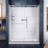 DreamLine Infinity-Z Glass Shower Door/Base - 60-in - Nickel