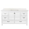 Foremost Brantley 60-in White Single Sink Bathroom Vanity with Lily White Engineered Stone Top