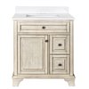 Foremost Corsicana 31-in Antique White Single Sink Bathroom Vanity with White Engineered Stone