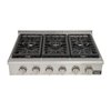 KUCHT 36-in Natural Gas Range-Top with Sealed Burners with Classic Silver Knobs