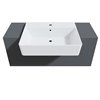 Cheviot Nuo 2 Semi Recessed Bathroom Sink - 17.37-in x 21.62-in - Fire Clay - White