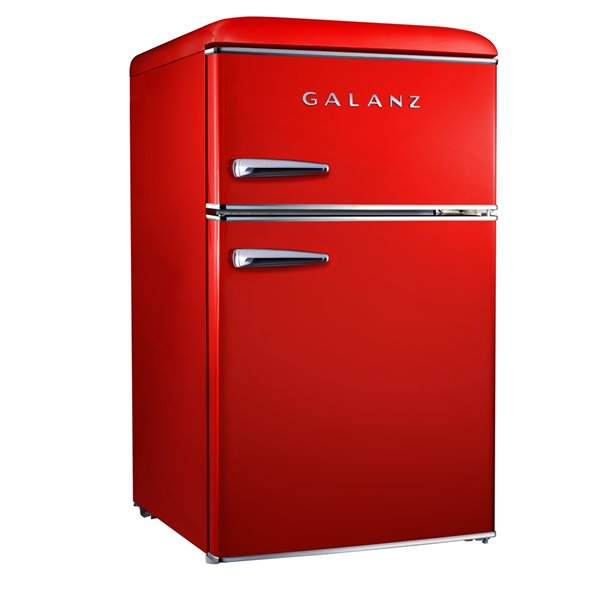 Galanz Retro Mini Fridge with Dual Door True Freezer in Red - 3.1 cu. ft. Product Image #1