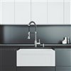 VIGO Matte Stone White Kitchen Sink with Chrome Faucet - Single Bowl - 30-in