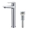 KRAUS Indy 1-Handle Vessel Bathroom Sink Faucet with Pop-Up Drain -  Chrome