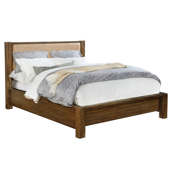 Whi Solid Wood Platform Bed Walnut, Queen Size Platform Bed Frame Canada