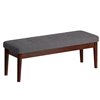 WHI Mid Century Upholstered and Wood Bench - Walnut and Gray - 16.5-in x 48-in