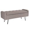 !nspire Upholstered Storage Ottoman - Beige and Black - 15.5-in x 39.5-in