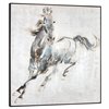 Gild Design House Prancing Stallion Horse Wall Art - Blue and Black - 50-in x 50-in