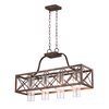 CWI Lighting Chandelier - 4-Light - Wood/Bronze