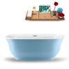 Streamline Freestanding Oval Bathtub - 28-in x 59-in - Glossy Blue Acrylic