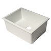 ALFI brand AB2418UD 24-in White Undermount / Drop In Fireclay Kitchen Sink