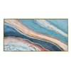 Oakland Living Wall Art - Bleu/Red Abstract - Wood Frame - 59-in x 30-in